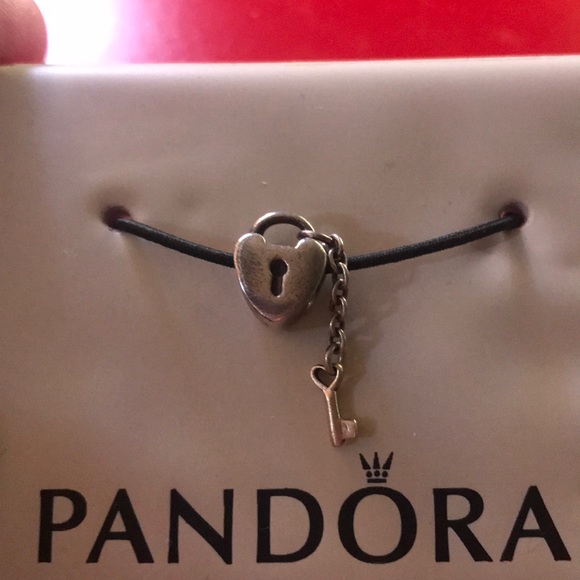 Pandora heart sterling/14k key charm - Picture 2 of 2